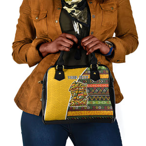 Personalized African 75th Birthday Shoulder Handbag Colorful Tribal Geometric Heritage Pattern
