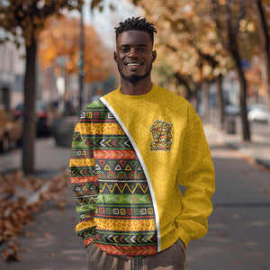 Personalized African 75th Birthday Sweatshirt Colorful Tribal Geometric Heritage Pattern