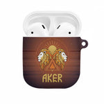 Aker AirPods Case Ancient Egyptian Sunset Gradient, Twin Lion Guardians, and Solar Disc - African Pride