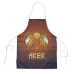 Aker Apron Ancient Egyptian Sunset Gradient, Twin Lion Guardians, and Solar Disc - African Pride