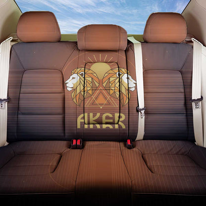 Aker Back Car Seat Cover Ancient Egyptian Sunset Gradient, Twin Lion Guardians, and Solar Disc - African Pride