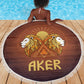 Aker Beach Blanket Ancient Egyptian Sunset Gradient, Twin Lion Guardians, and Solar Disc - African Pride