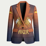 Aker Blazer Ancient Egyptian Sunset Gradient, Twin Lion Guardians, and Solar Disc - African Pride