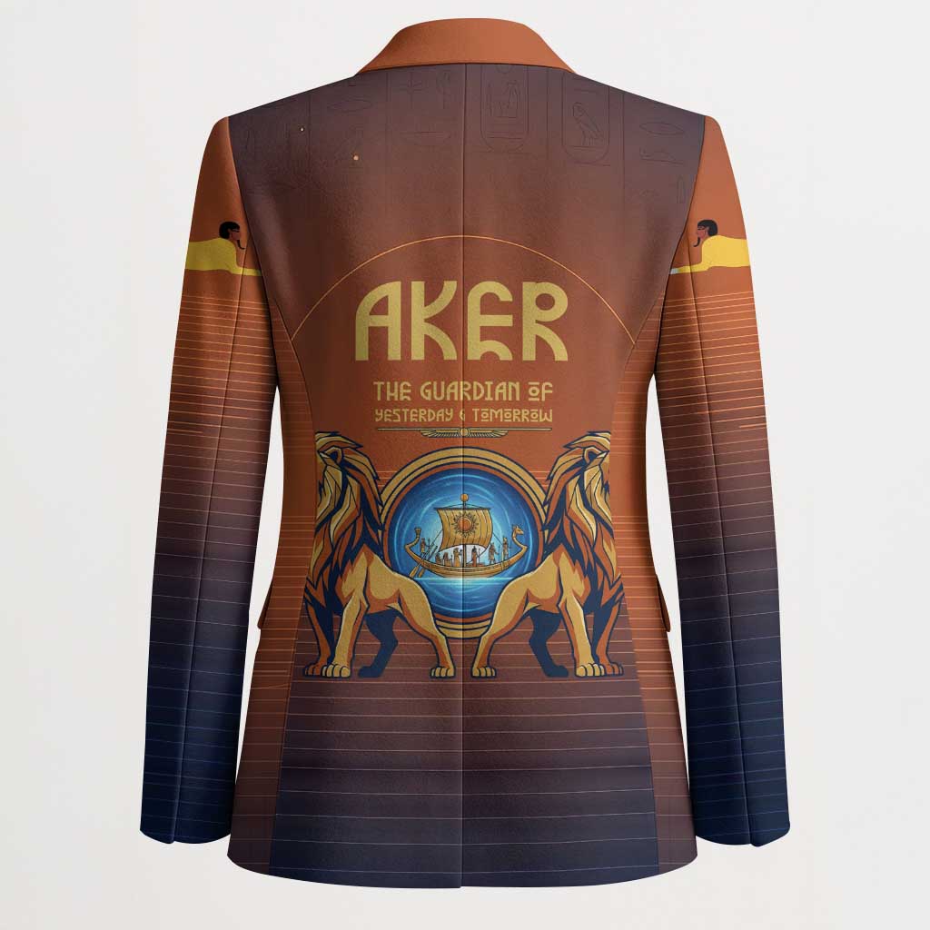 Aker Blazer Ancient Egyptian Sunset Gradient, Twin Lion Guardians, and Solar Disc - African Pride