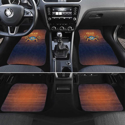 Aker Car Mats Ancient Egyptian Sunset Gradient, Twin Lion Guardians, and Solar Disc - African Pride