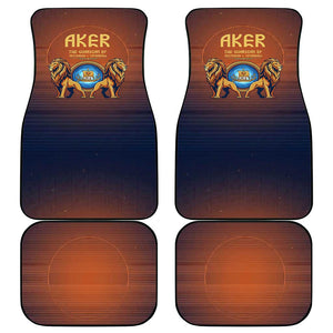Aker Car Mats Ancient Egyptian Sunset Gradient, Twin Lion Guardians, and Solar Disc - African Pride