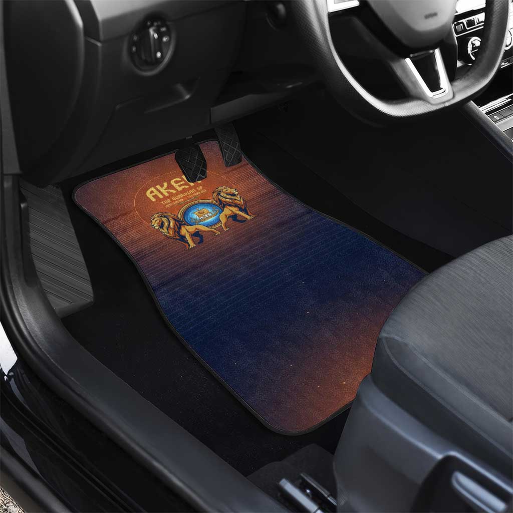 Aker Car Mats Ancient Egyptian Sunset Gradient, Twin Lion Guardians, and Solar Disc - African Pride