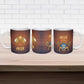Aker Ceramic Mug Ancient Egyptian Sunset Gradient, Twin Lion Guardians, and Solar Disc - African Pride