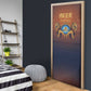 Aker Door Cover Ancient Egyptian Sunset Gradient, Twin Lion Guardians, and Solar Disc - African Pride