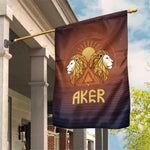 Aker Garden Flag Ancient Egyptian Sunset Gradient, Twin Lion Guardians, and Solar Disc - African Pride