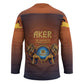 Aker Hockey Jersey Ancient Egyptian Sunset Gradient, Twin Lion Guardians, and Solar Disc - African Pride