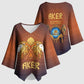 Aker Kimono Sleeve Blouse Ancient Egyptian Sunset Gradient, Twin Lion Guardians, and Solar Disc - African Pride