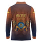 Aker Long Sleeve Polo Shirt Ancient Egyptian Sunset Gradient, Twin Lion Guardians, and Solar Disc - African Pride