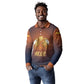 Aker Long Sleeve Polo Shirt Ancient Egyptian Sunset Gradient, Twin Lion Guardians, and Solar Disc - African Pride