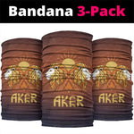 Aker Neck Gaiter Ancient Egyptian Sunset Gradient, Twin Lion Guardians, and Solar Disc - African Pride