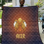 Aker Quilt Ancient Egyptian Sunset Gradient, Twin Lion Guardians, and Solar Disc - African Pride