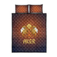 Aker Quilt Bed Set Ancient Egyptian Sunset Gradient, Twin Lion Guardians, and Solar Disc - African Pride