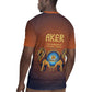 Aker Rugby Jersey Ancient Egyptian Sunset Gradient, Twin Lion Guardians, and Solar Disc - African Pride