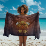 Aker Sarong Ancient Egyptian Sunset Gradient, Twin Lion Guardians, and Solar Disc - African Pride