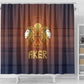 Aker Shower Curtain Ancient Egyptian Sunset Gradient, Twin Lion Guardians, and Solar Disc - African Pride