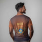 Aker T shirt Ancient Egyptian Sunset Gradient, Twin Lion Guardians, and Solar Disc - African Pride