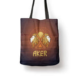 Aker Tote Bag Ancient Egyptian Sunset Gradient, Twin Lion Guardians, and Solar Disc - African Pride
