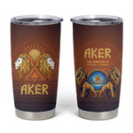 Aker Tumbler Cup Ancient Egyptian Sunset Gradient, Twin Lion Guardians, and Solar Disc - African Pride