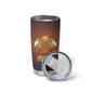 Aker Tumbler Cup Ancient Egyptian Sunset Gradient, Twin Lion Guardians, and Solar Disc - African Pride