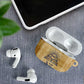 Aker Ancient Egyptian AirPods Case with Hieroglyphic Pattern, Pyramid Symbol, and Twin Lion Guardians Motif - African Pride