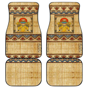 Aker Ancient Egyptian Car Mats with Hieroglyphic Pattern, Pyramid Symbol, and Twin Lion Guardians Motif - African Pride