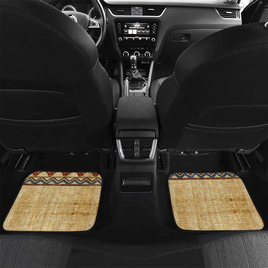Aker Ancient Egyptian Car Mats with Hieroglyphic Pattern, Pyramid Symbol, and Twin Lion Guardians Motif - African Pride