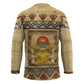 Aker Ancient Egyptian Hockey Jersey with Hieroglyphic Pattern, Pyramid Symbol, and Twin Lion Guardians Motif - African Pride