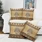 Aker Ancient Egyptian Pillow Cover with Hieroglyphic Pattern, Pyramid Symbol, and Twin Lion Guardians Motif - African Pride