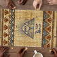 Aker Ancient Egyptian Puzzle with Hieroglyphic Pattern, Pyramid Symbol, and Twin Lion Guardians Motif - African Pride
