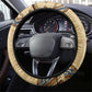 Aker Ancient Egyptian Steering Wheel Cover with Hieroglyphic Pattern, Pyramid Symbol, and Twin Lion Guardians Motif - African Pride