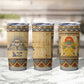 Aker Ancient Egyptian Tumbler Cup with Hieroglyphic Pattern, Pyramid Symbol, and Twin Lion Guardians Motif - African Pride