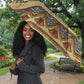 Aker Ancient Egyptian Umbrella with Hieroglyphic Pattern, Pyramid Symbol, and Twin Lion Guardians Motif - African Pride
