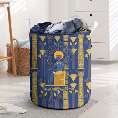 Amun Laundry Basket Ancient Egyptian Hieroglyphic, Pharaoh and Scarab - African Pride