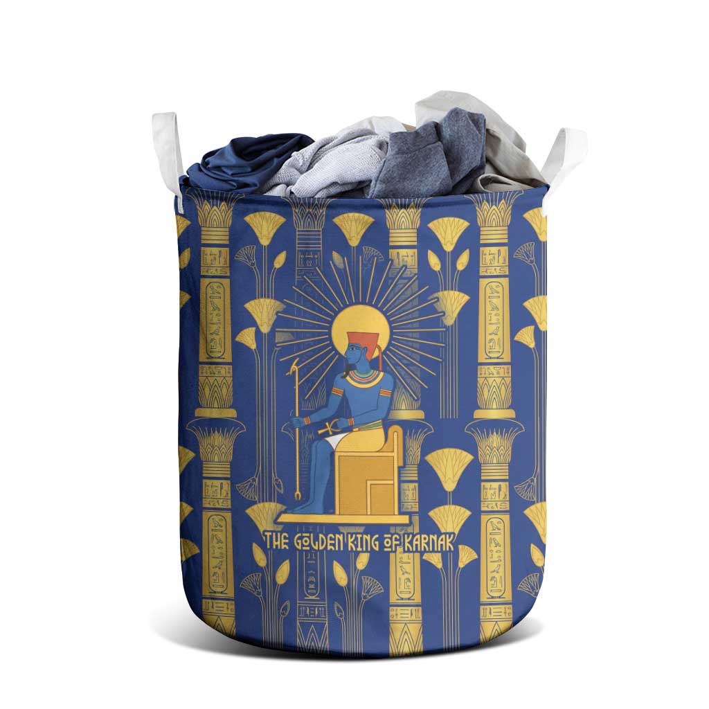 Amun Laundry Basket Ancient Egyptian Hieroglyphic, Pharaoh and Scarab - African Pride
