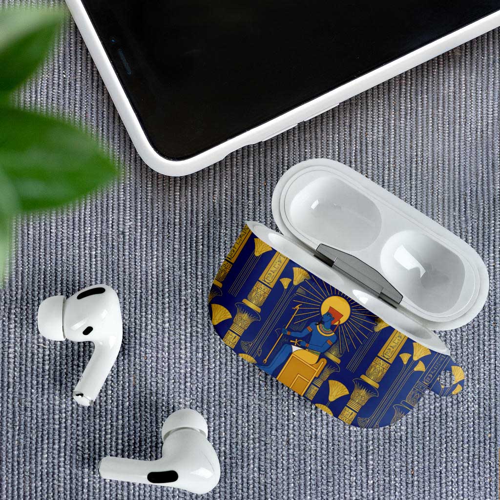 Amun AirPods Case Ancient Egyptian Hieroglyphic, Pharaoh and Scarab - African Pride