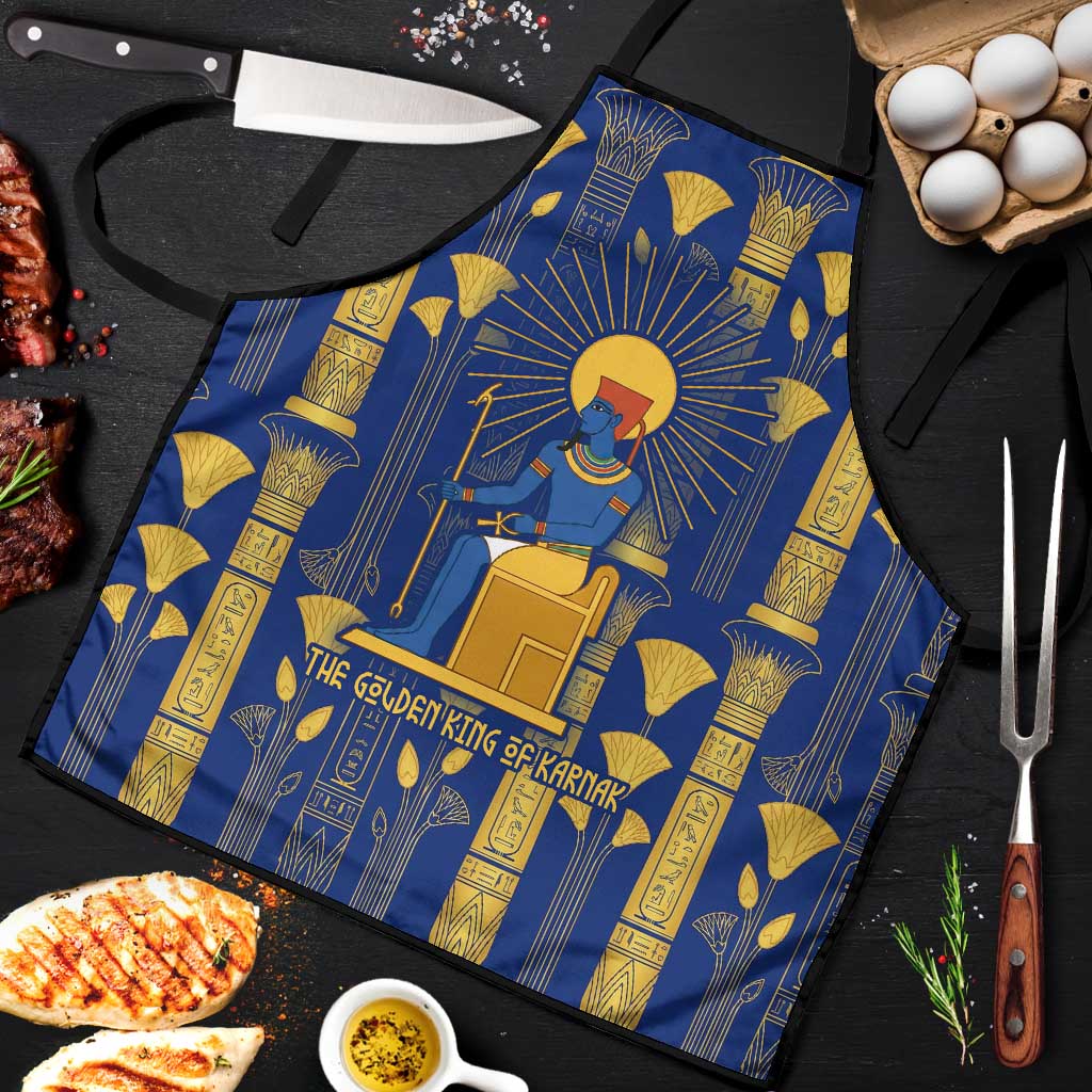 Amun Apron Ancient Egyptian Hieroglyphic, Pharaoh and Scarab - African Pride