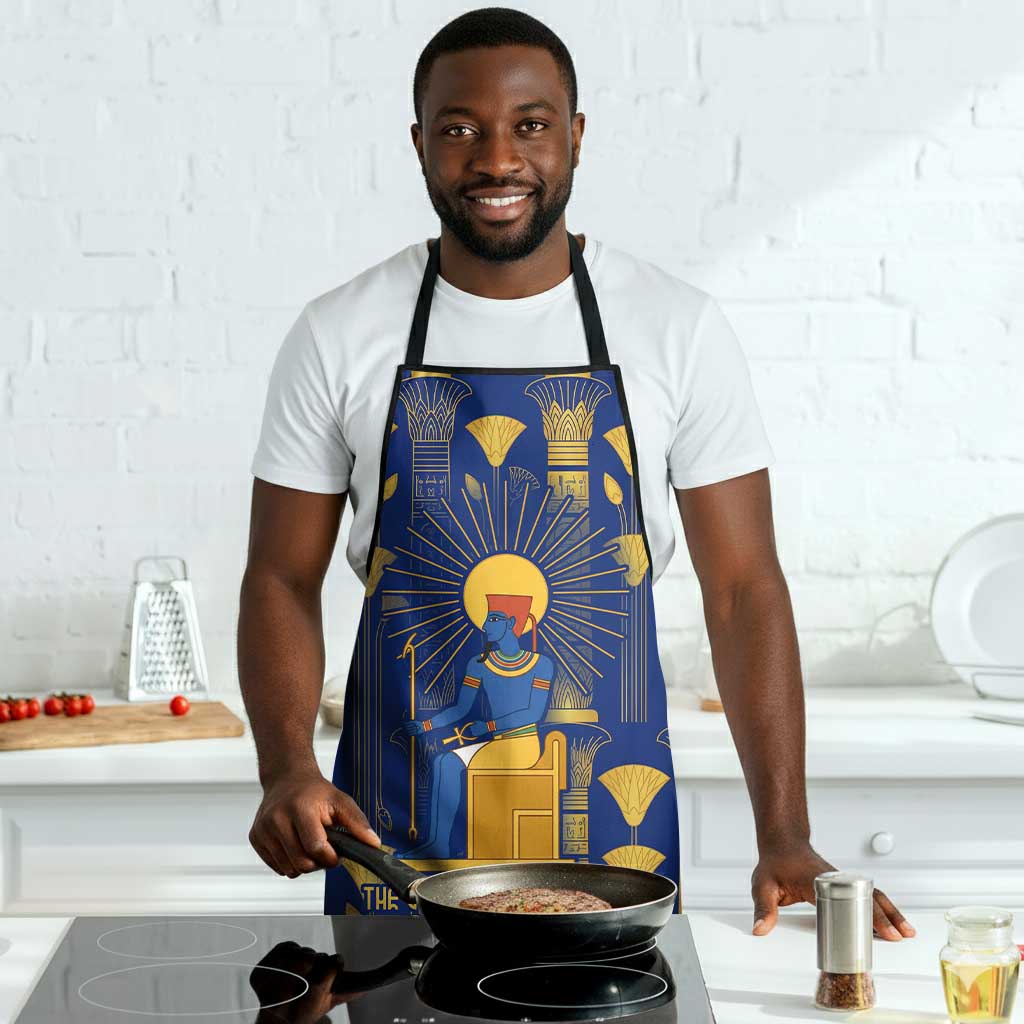 Amun Apron Ancient Egyptian Hieroglyphic, Pharaoh and Scarab - African Pride