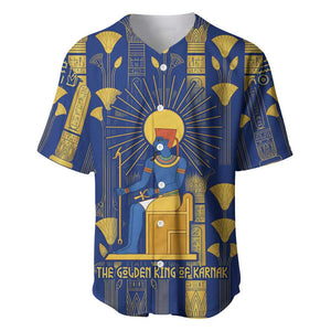 Amun Baseball Jersey Ancient Egyptian Hieroglyphic, Pharaoh and Scarab - African Pride