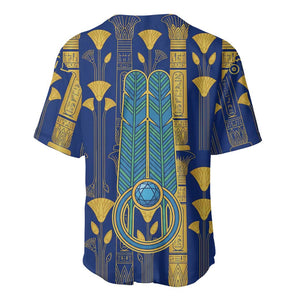 Amun Baseball Jersey Ancient Egyptian Hieroglyphic, Pharaoh and Scarab - African Pride