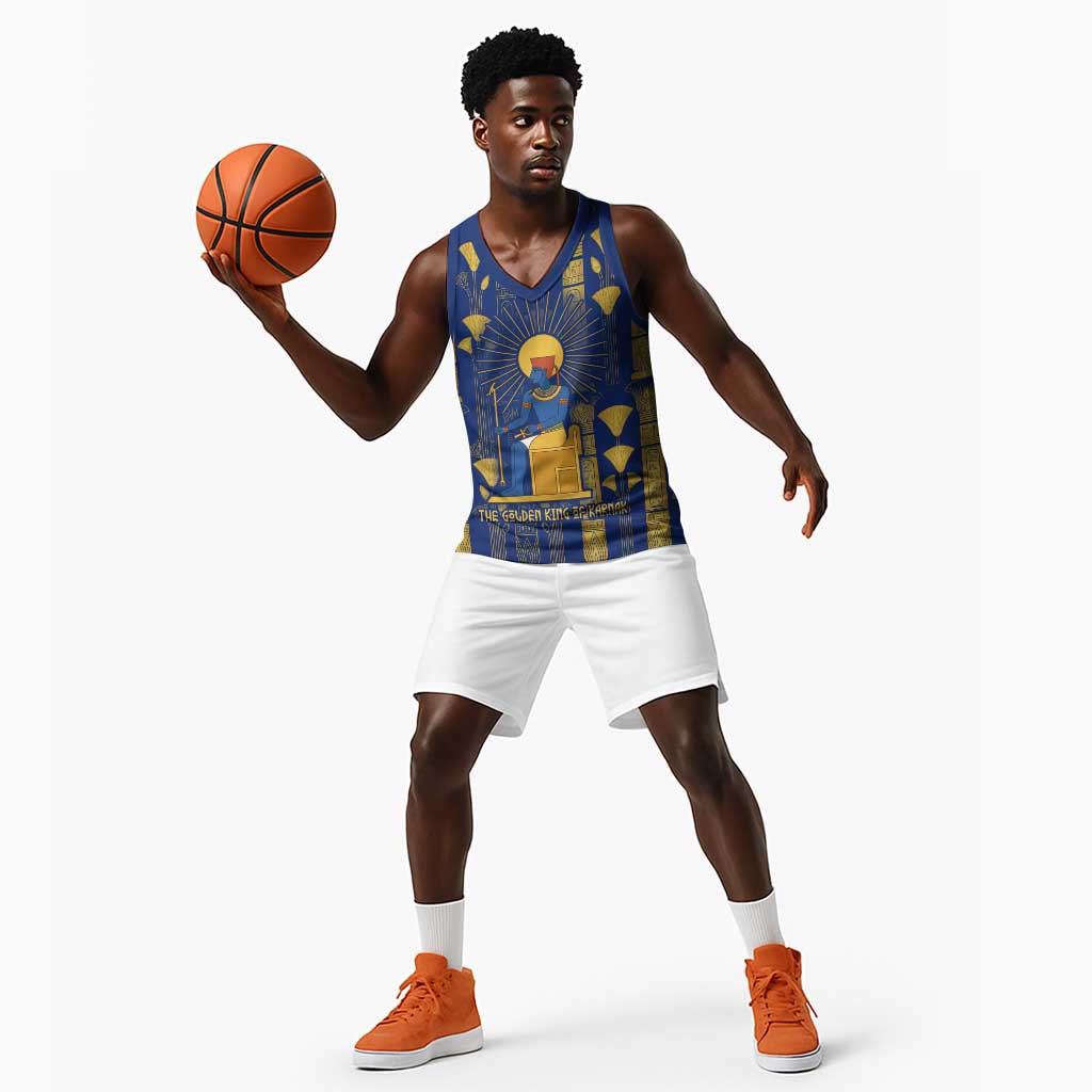 Amun Basketball Jersey Ancient Egyptian Hieroglyphic, Pharaoh and Scarab - African Pride