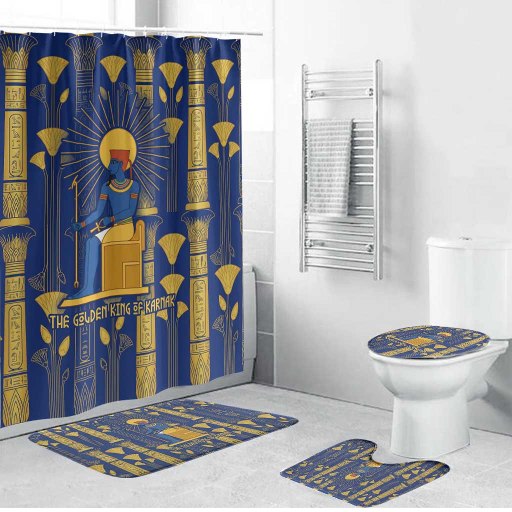 Amun Bathroom Set Ancient Egyptian Hieroglyphic, Pharaoh and Scarab - African Pride