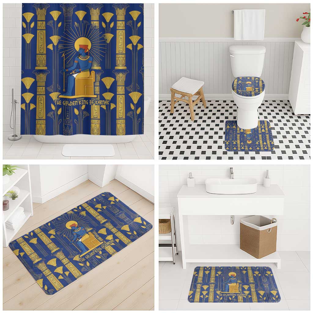 Amun Bathroom Set Ancient Egyptian Hieroglyphic, Pharaoh and Scarab - African Pride