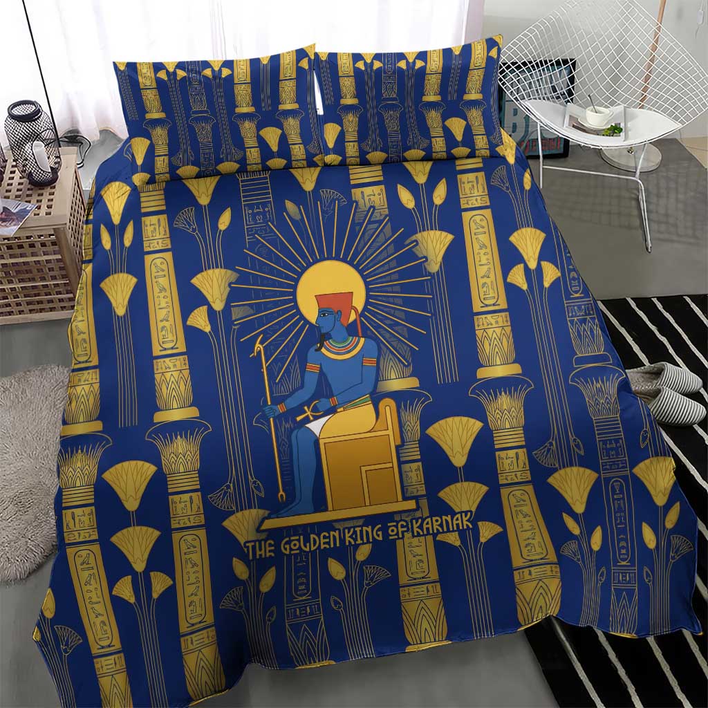 Amun Bedding Set Ancient Egyptian Hieroglyphic, Pharaoh and Scarab - African Pride