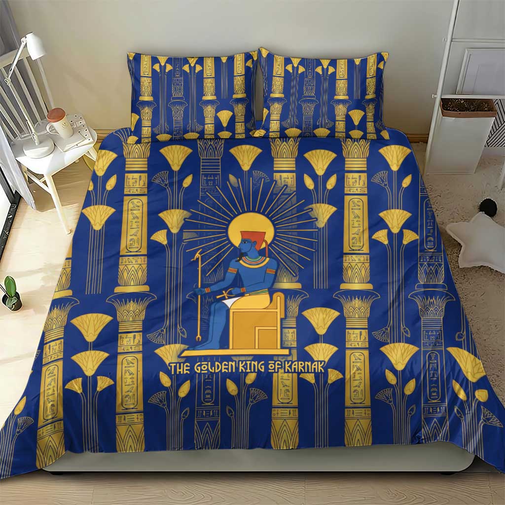 Amun Bedding Set Ancient Egyptian Hieroglyphic, Pharaoh and Scarab - African Pride