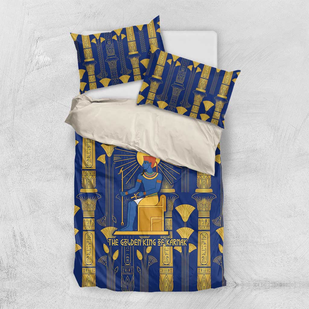 Amun Bedding Set Ancient Egyptian Hieroglyphic, Pharaoh and Scarab - African Pride